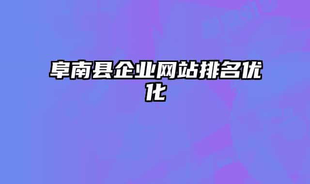 阜南縣企業(yè)網(wǎng)站排名優(yōu)化